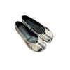 Sheepskin Soft-soled Pig's Trotters Split-toed Shoes Women's Genuine Leather Light-mouth Flat-soled Women's Single Shoes Silver Mary Jane Shoes