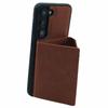For Samsung Galaxy S22 5G Case with Detachable Card Bag Leather+TPU Phone Cover Kickstand