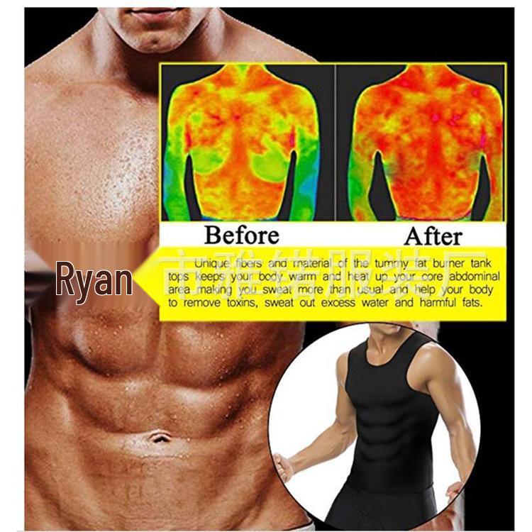 Men's Short Sleeve Sweat-Inducing Fitness Suit Corset: Plus Size Waist Trainer and Body Shaper