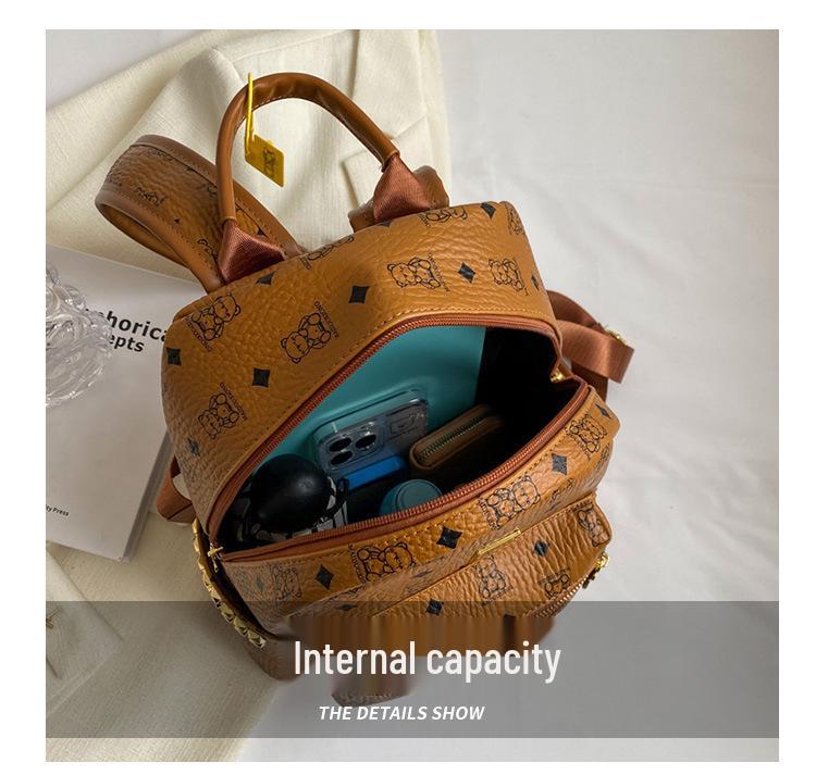 Κορεάτικη Ελαφριά Πολυτέλεια Ρετρό Σακίδιο Πλάτης: Σικ, Ευέλικτο & Ελαφρύ με Χαριτωμένο Σχέδιο Αρκούδας για Ταξίδια και Μετακινήσεις