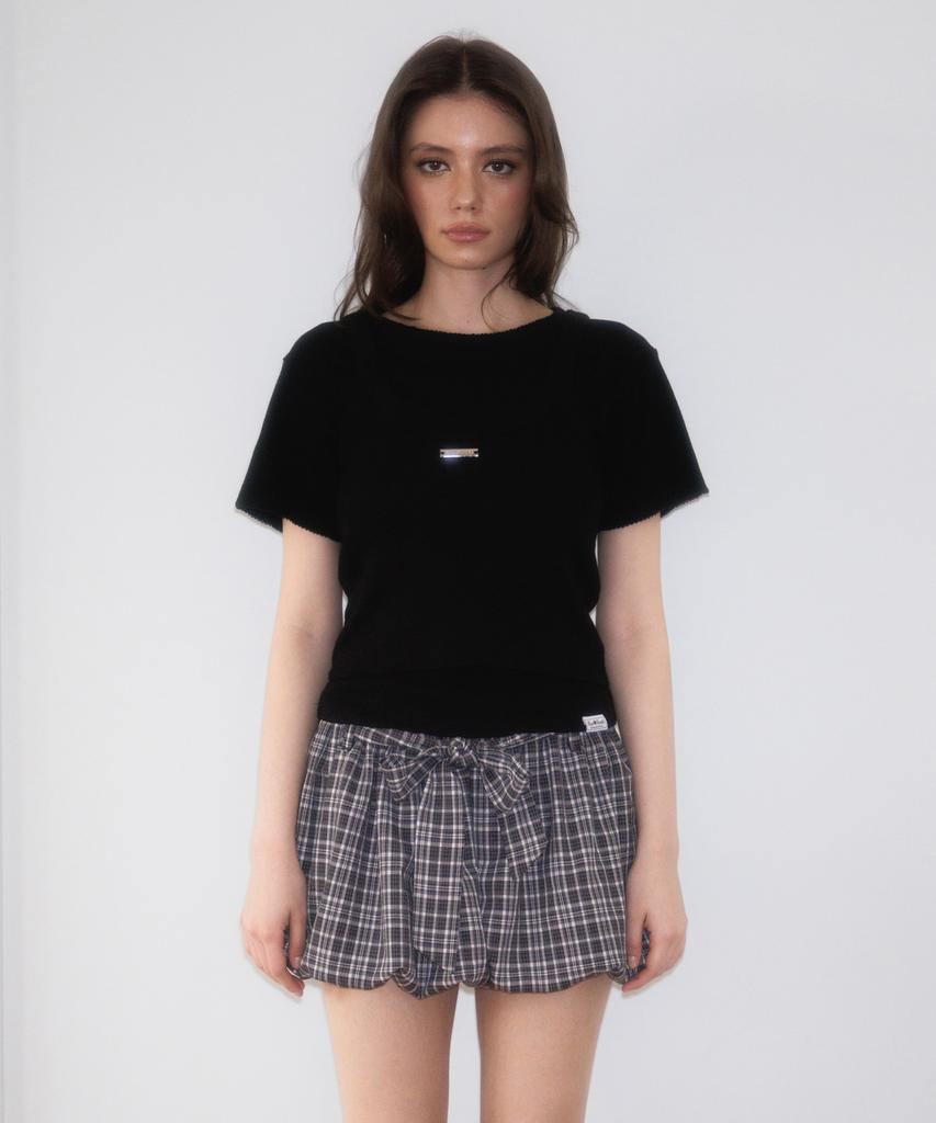 ROSEFRANTZ Soft Punching Lace T-Shirt [Black]
