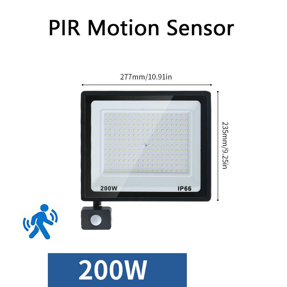 LED Floodlight Motion Sensor AC220V AC110V 10W-300W Waterproof Outdoor Projector Exterior Spotlight Outdoor lamp  Wall Reflector
