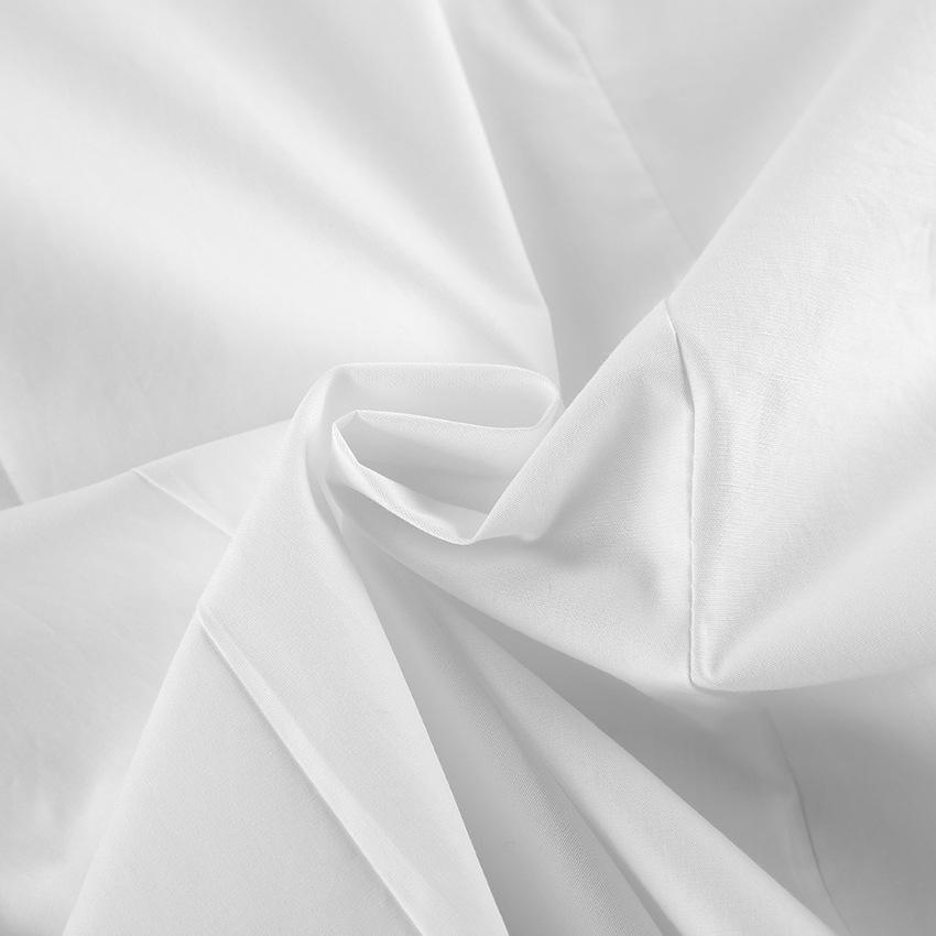Basic reiner Baumwoll-Weiß-Taille Langarmhemd Damen 1116 Europäisches und Amerikanisches Pendler-Temperament Dünnes vielseitiges Oberteil