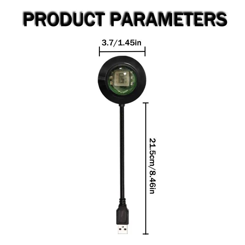 

Проекционная лампа AmmToo Sunset, USB-ночник, регулируемый на 360 градусов, 16 режимов, динамический RGB для фотосъемки, заполняющий свет, настольная лампа USB Plug