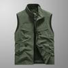 Sleeveless Vest Men's Four Seasons Middle-aged Outdoor Leisure Loose Large Size Vest European and American Sports Multi-bag Vest