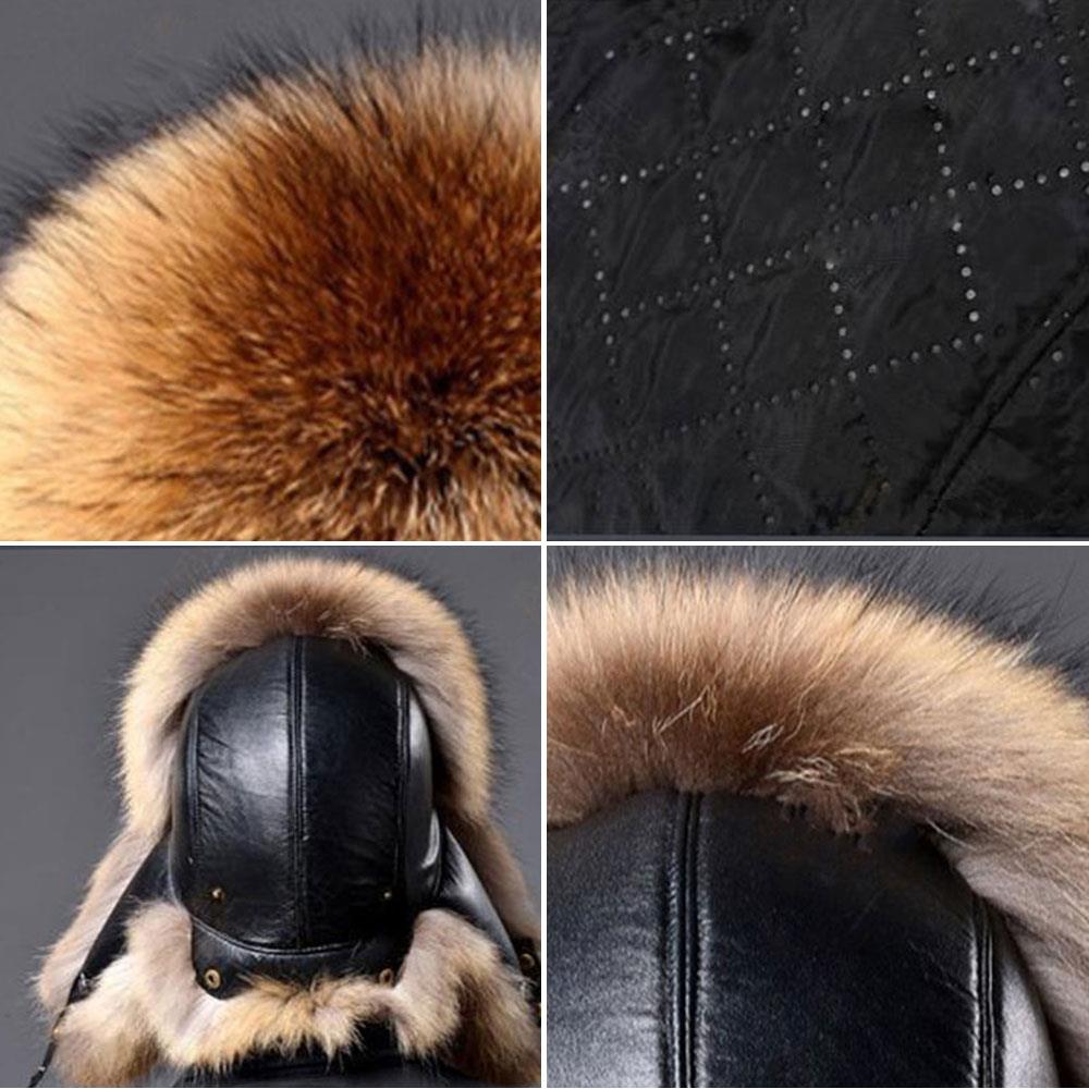 Winter Keep Warm Imitation Fur Hats Women Men High-end Warm Black Fox Fur Natural Raccoon Fur Hat Windproof Russian Ushanka Hats