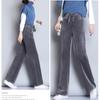 Raka vinterbyxor Nya manchesterbyxor Kvinnor Dragsko med hög midja Elastiskt koreanskt mode Lösa träningsbyxor Solid Varm Casual