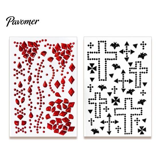 Halloween Face Rhinestone Stickers Scar Gem Stickers, Wound Body Art Cosplay Crystal Decals, Waterproof Self Adhesive Temporary Tattoo for Masquerade