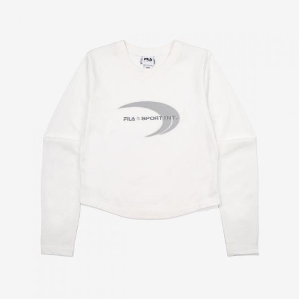 Fila Graphic Long Sleeve T shirT coTTon Blend OFFWHITE/095