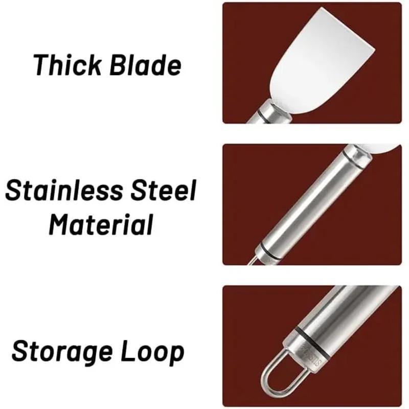 Stainless Steel Multi-Purpose Scraper Spatula - For Tile, Floor, Glass Deglue & Kitchen Refrigerator Cleaning Tools