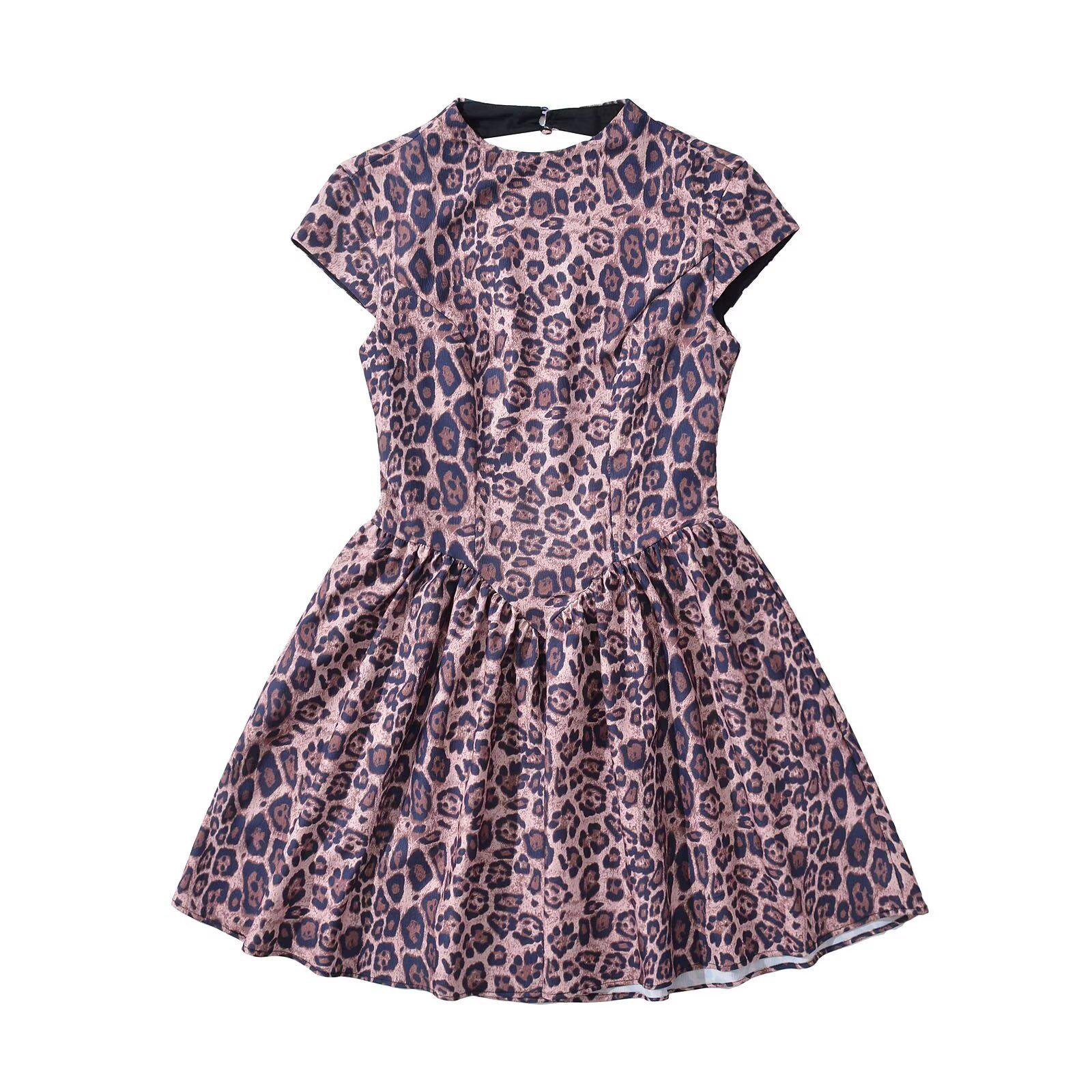 

2025 Spring Women s European & American Leopard Print Dress Extra Small