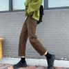 Autumn Brown Straight Denim Vintage Slender Office Lady Jeans Women Trousers High Waist Large Size Pants Female