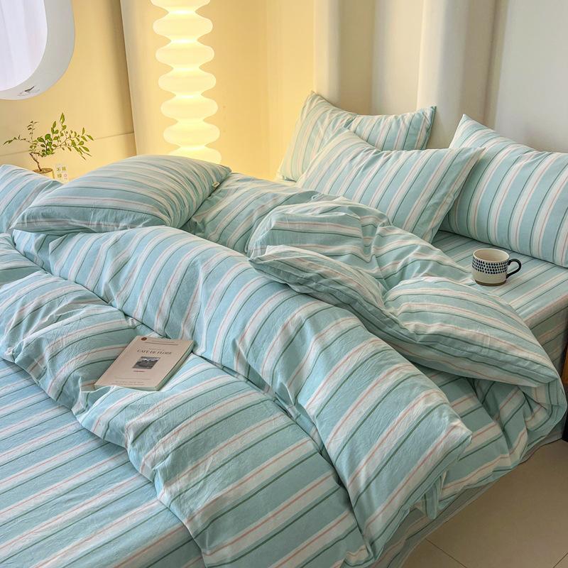 Cotton Bed Sheet Quilt Cover Bedroom Bunk Bed Pure Cotton Quilt Cover Bed Sheet Bedding Set Simple Style