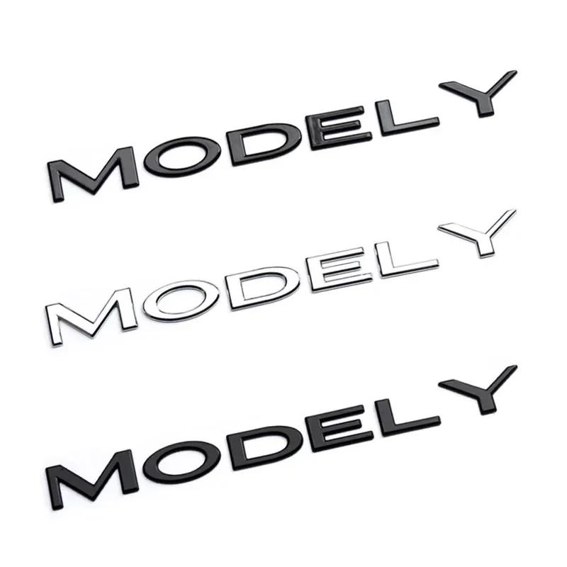 Original 3D ABS Letters Logo For Tesla MODEL 3 Y Car Rear Tailgate Trunk Emblem Badge Decal Stickers Auto Styling Accessories