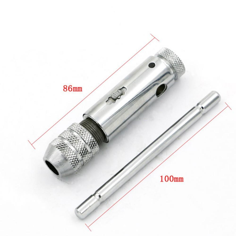Adjustable T-Handle Ratchet Tap Reamer Hand Manual Holder Wrench M3 M4 M5 M6 M8 Metric Machine Screw Thread Plug T-shaped Tool