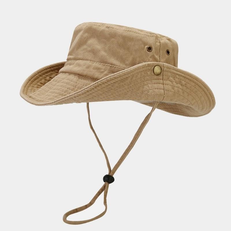 Breathable Cotton Bucket Hat For Outdoor Activity Foldable Sun Protective Unisex Design Fisherman Hat For Women Men