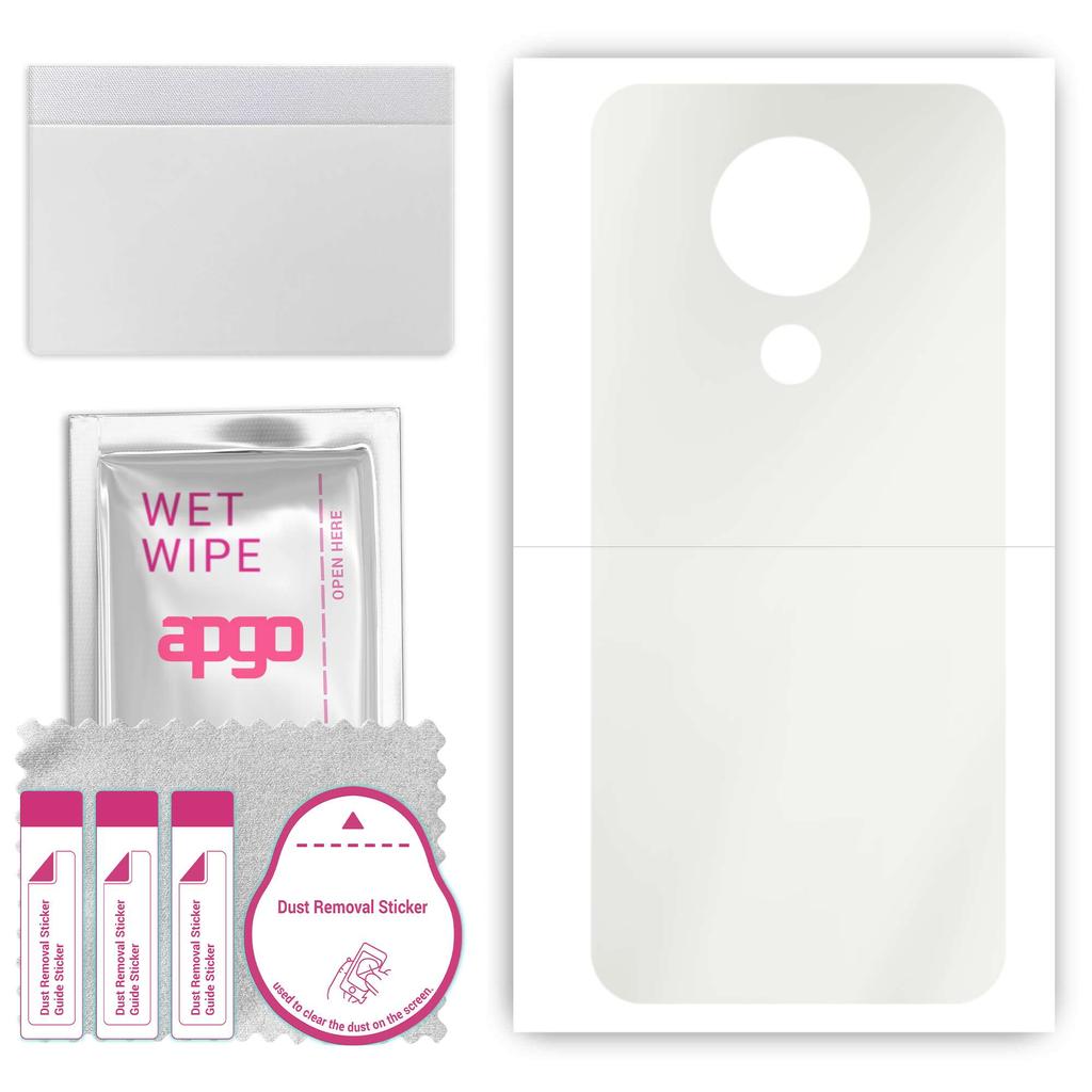 apgo MATTE Protective Skin Sticker for the back compatible with Nokia 3.4, Wrap Film, Hydrogel Film, Flexible, Soft TPU with positioning layer easy in