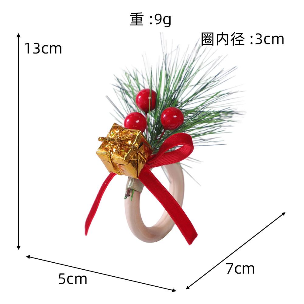 

Різдвяні кільця для серветок Святкові штучні ягоди Гарбуз Бант Шишка Тримач для серветок для Різдвяного столу Декоративні аксесуари