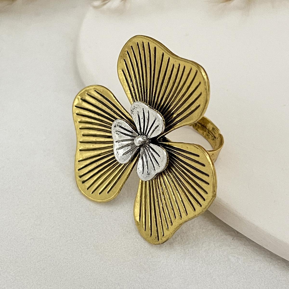 

Ретро-круглое открывающееся кольцо для женщин и мужчин, старинные панк-модные украшения, геометрические трехмерные лунные цветы, большие кольца