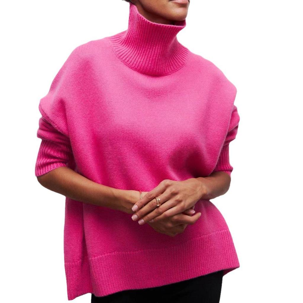 Women's Loose Half-High Neck Sweater – European and American Style, Fall/Winter