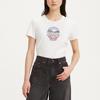 Levis Color Block Rundhals T-Shirt mit Buchstabenprint Kurzarm Damen Tops Weiß 17369-2505