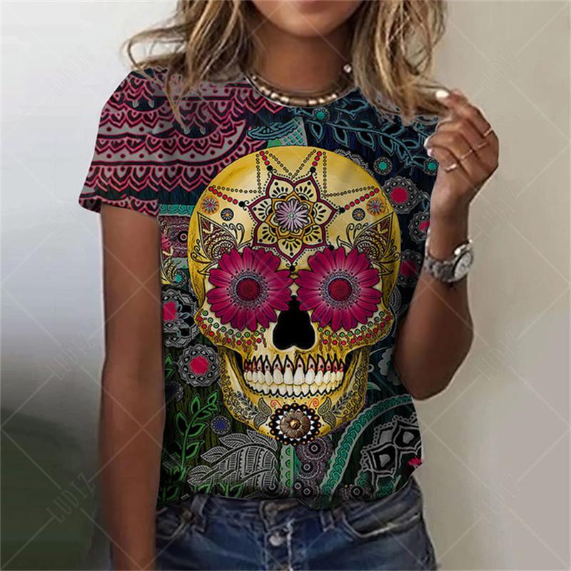 

Женская футболка с 3D-принтом, круглый вырез, короткий рукав, футболка класса люкс, женская футболка, одежда для девочек 6XL