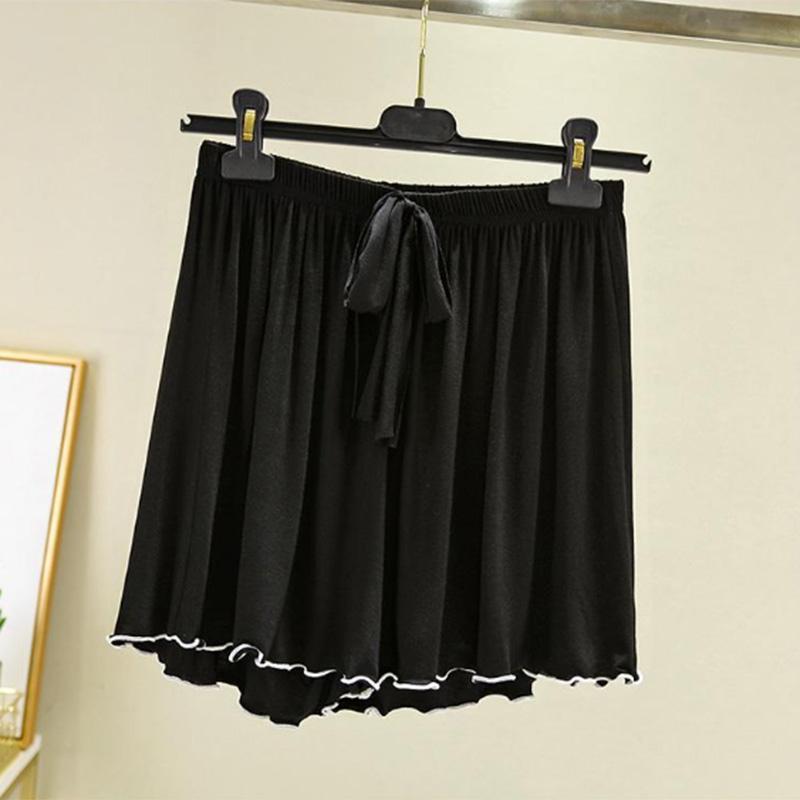 Pantaloncini larghi da casa Pantaloni tinta unita da donna di grandi dimensioni Pantaloni da esterno Pantaloni casual Pantaloni estivi a cinque punte in seta di ghiaccio