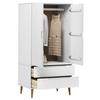 VidaXL Wardrobe MOLDE White 90x55x175 Cm Solid Pine Wood 350523