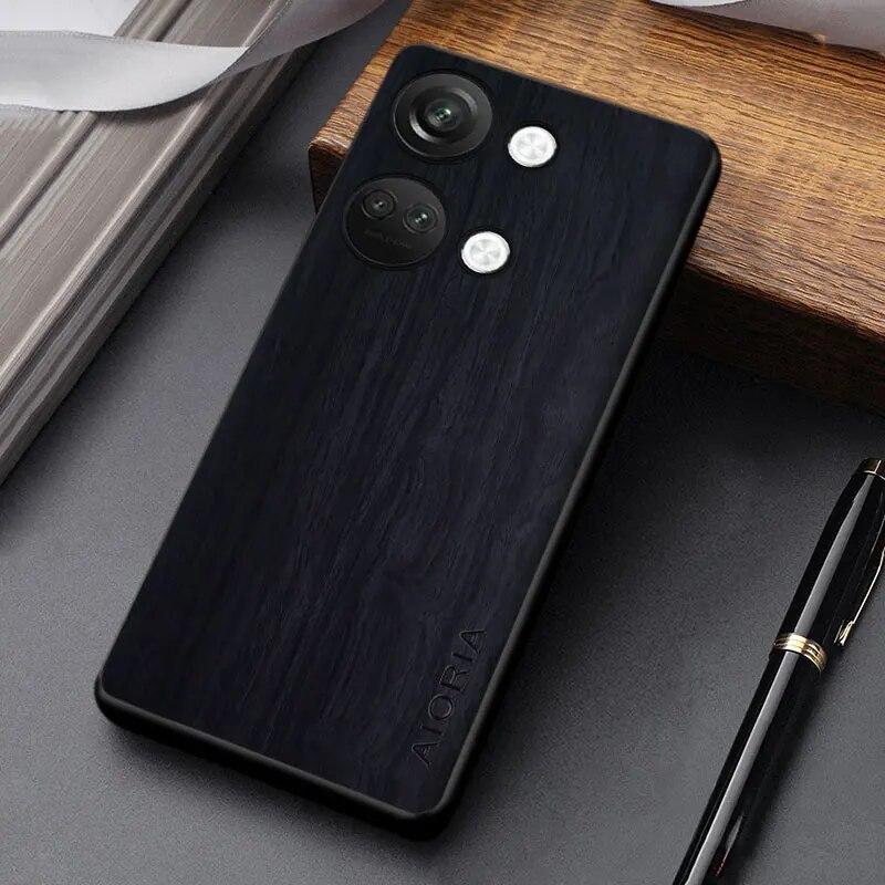 

Чохол для OnePlus Nord 3 Funda дерев яний бамбук візерунок PU шкіряний чохол для oneplus nord3 case coque чорний