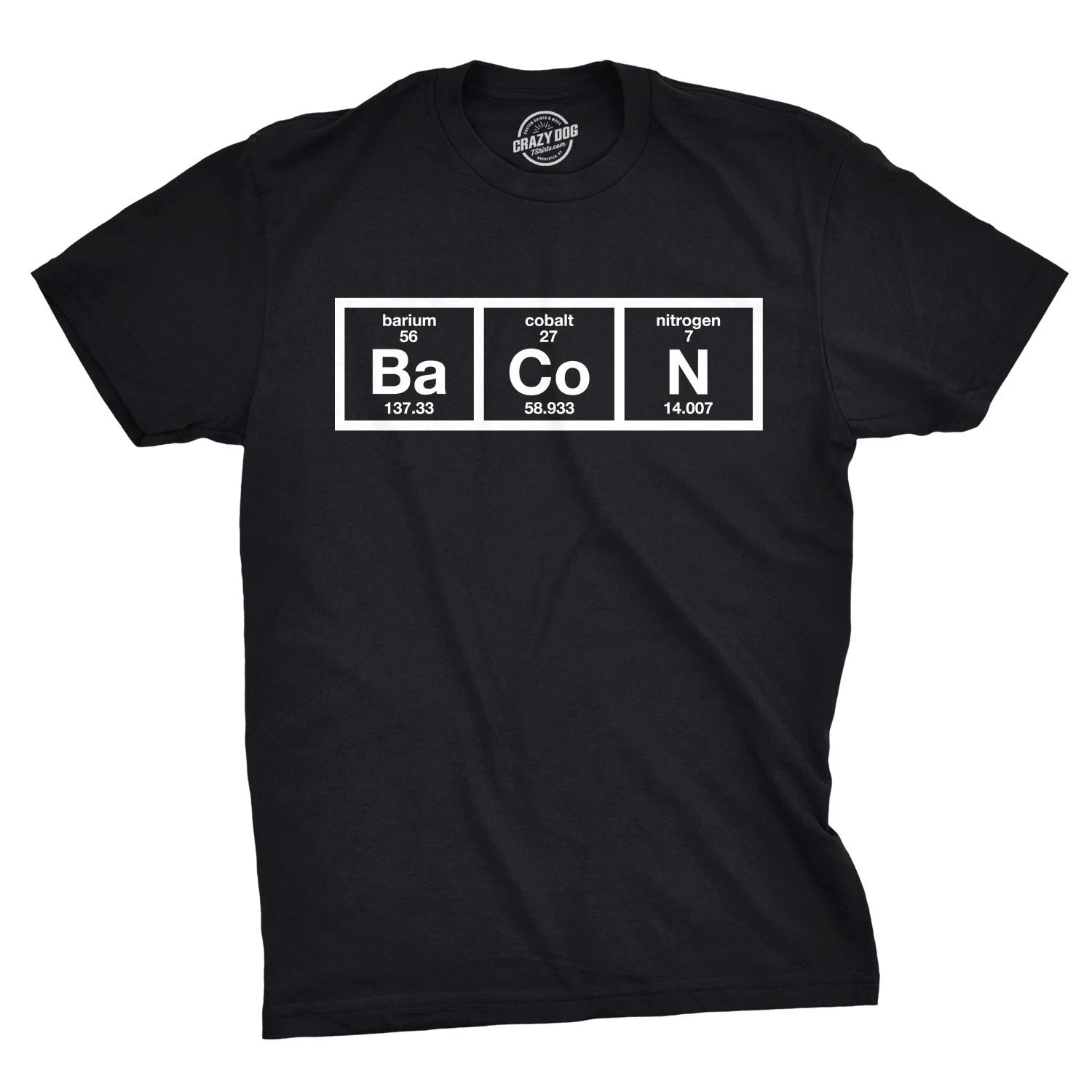 Mens The Chemistry Of Bacon T Shirt Funny Nerdy Graphic Periodic Table Science S