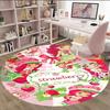 1pc Strawberry Princess4 Print Round Carpet Chair Round Carpet Suitable for Bedroom Living Room Home Decorative Carpet