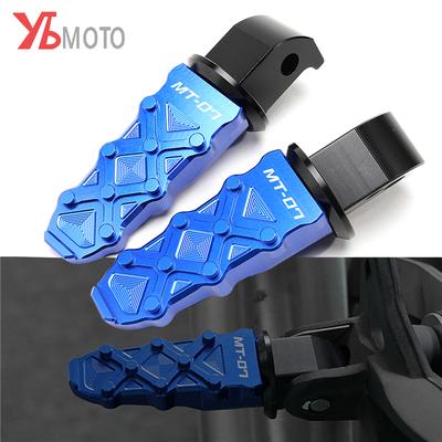 Motorcycle CNC Foot Pegs Rear Passenger Footrests Fit For Yamaha MT07 MT 07 MT-07 2014- With Laser