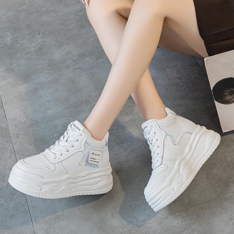 Small Man Thick-soled Heightening Little White Shoes Women's Summer New Versatile Casual Board Shoes Mesh Breathable Women's Shoes