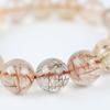 Eigado Mixed Rutilated Quartz 16 Inner Natural Power Good Fortune Bracelet, Beads, 13mm, Diameter Approx. 17cm, Stone, Stone, Luck, Amulet,