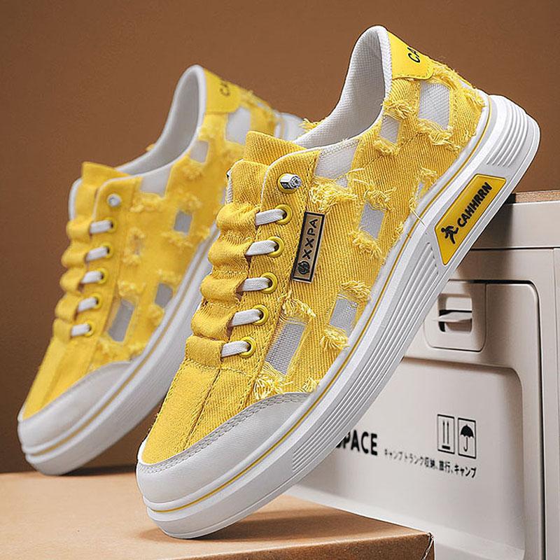 Summer Men Casual Sports Shoes Canvas Retro Breathable Comfortable Anti Slip Thick Platform Outdoor Running Shoes 2026