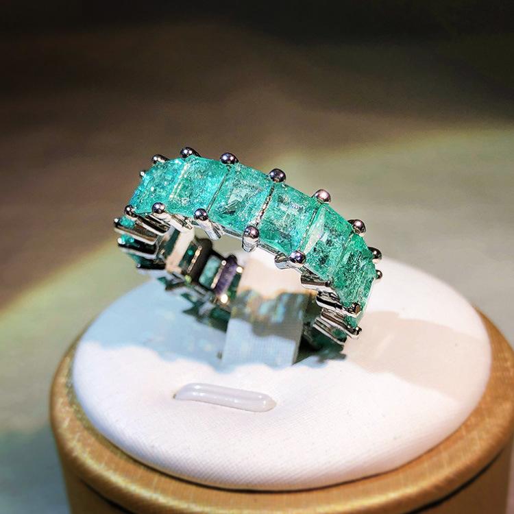 Paraíba Square Princess Engagement Ring