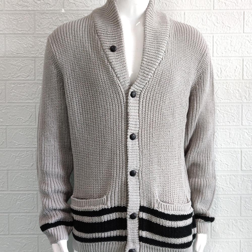 2024 Autumn Men's Casual Solid Color Half-High Collar Button Sweater