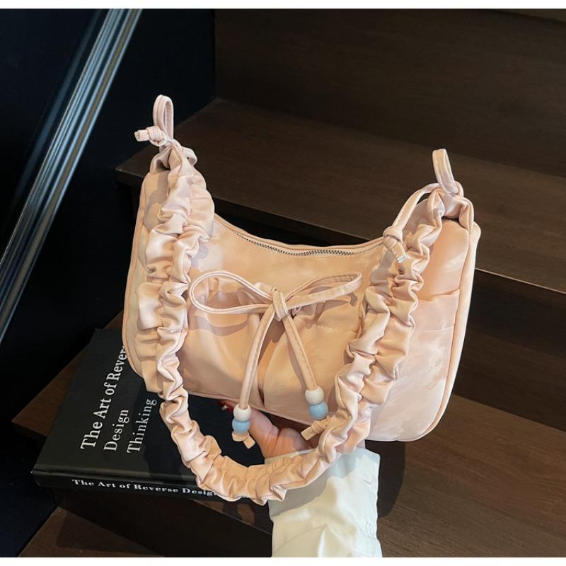Popular bag new summer high-end pleated shoulder bag summer versatile messenger dumpling bag women's bag