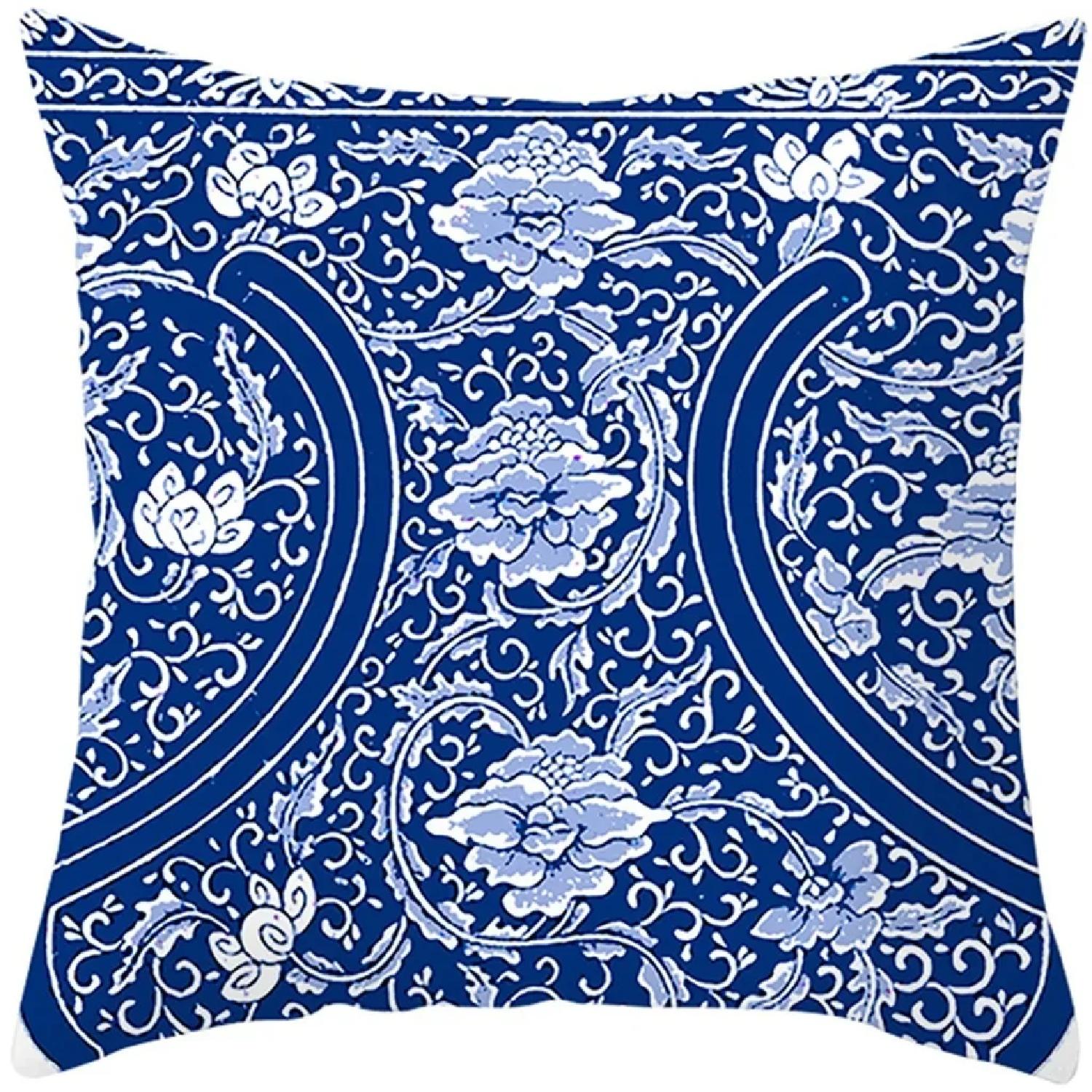 Dark Blue Abstract Pillowcase Sofa Cushion , 66x66cm