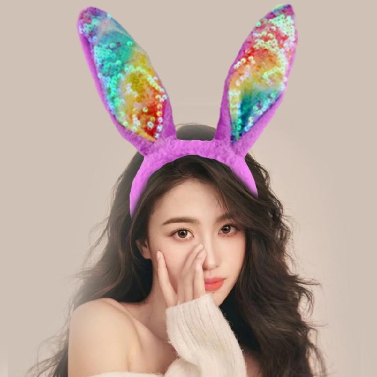 Easter Party Sequins Rabbits Ear Hairband Colorful Cute Teen Role Play Hairband