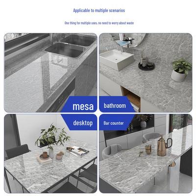 Enhanced Marble-Style Self-Adhesive Kitchen Sticker: Oil-Proof, Waterproof, High-Temperature Resistant Counter and Wall Covering.