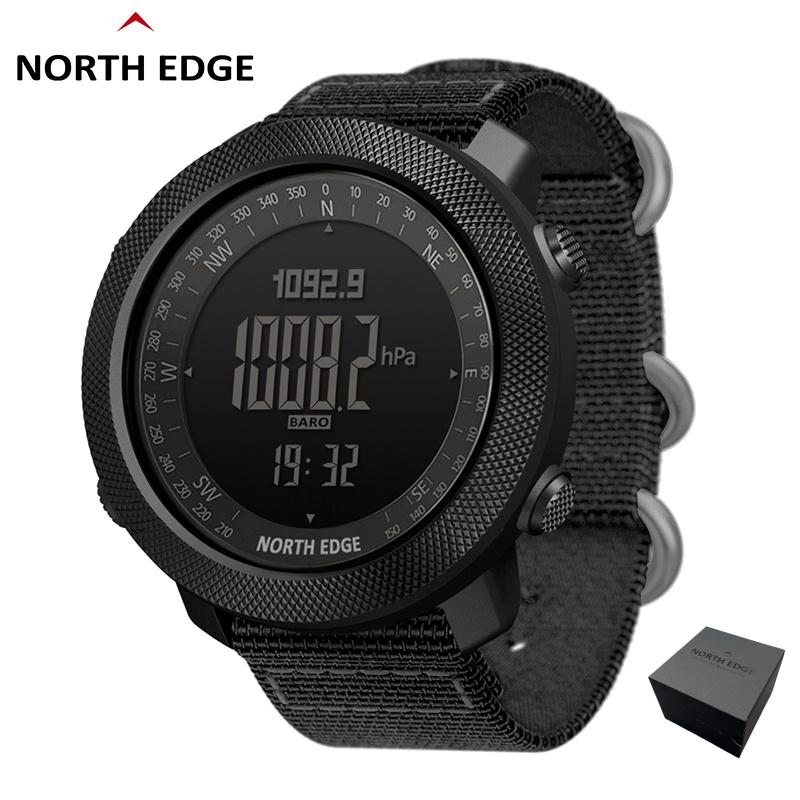 NORTH EDGE Watches for Man APACHE Field Watch 50MM Dial Compass Altimeter Barometer Chronograph Waterproof Men Watch Reloj
