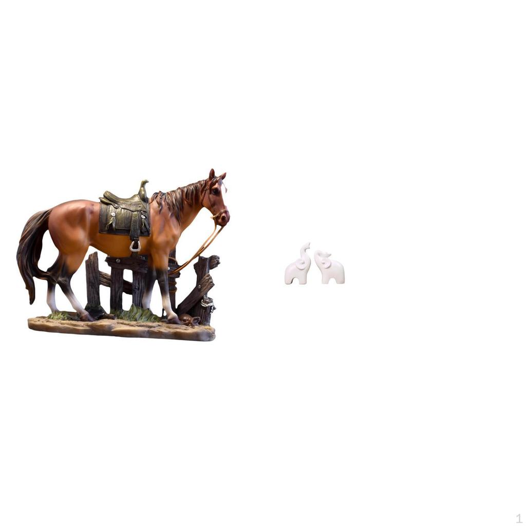 Majestic Animal Figurine Collection for Home Office Decor Featuring Horse And Elephant Sculptures