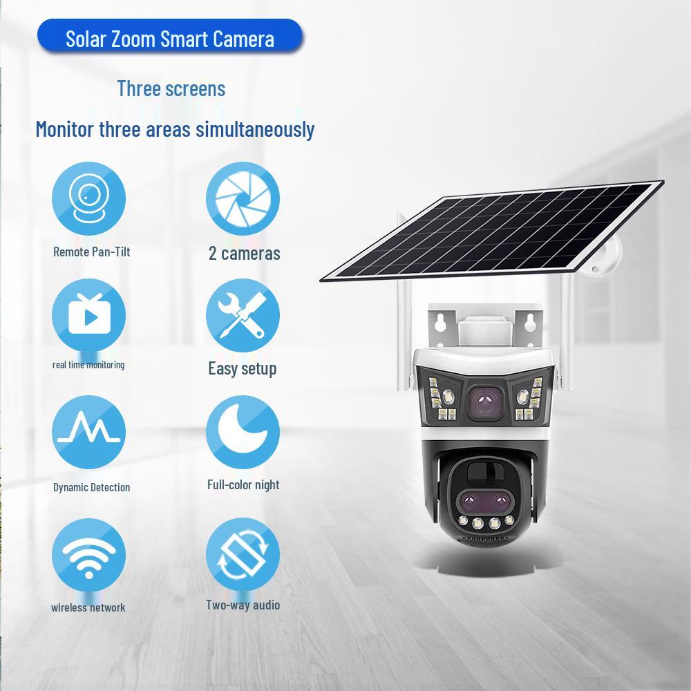 V380 Solar 4G Low Power Dual Lens Outdoor Waterproof HD Camera