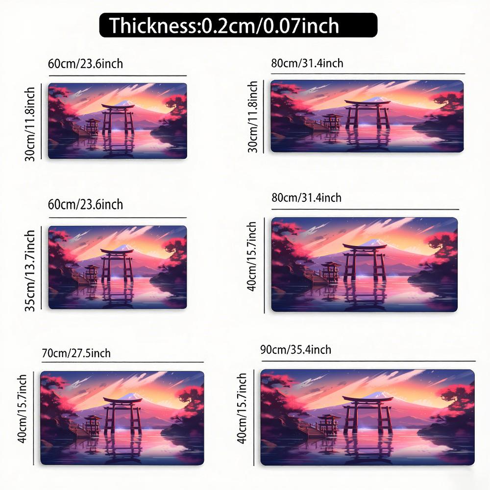 Sakura Mountain Landscape Mouse Pad Large Rubber Antislip PC Desk Accessories Mousepad for Offices and Gamer Keyboard Decor Mat