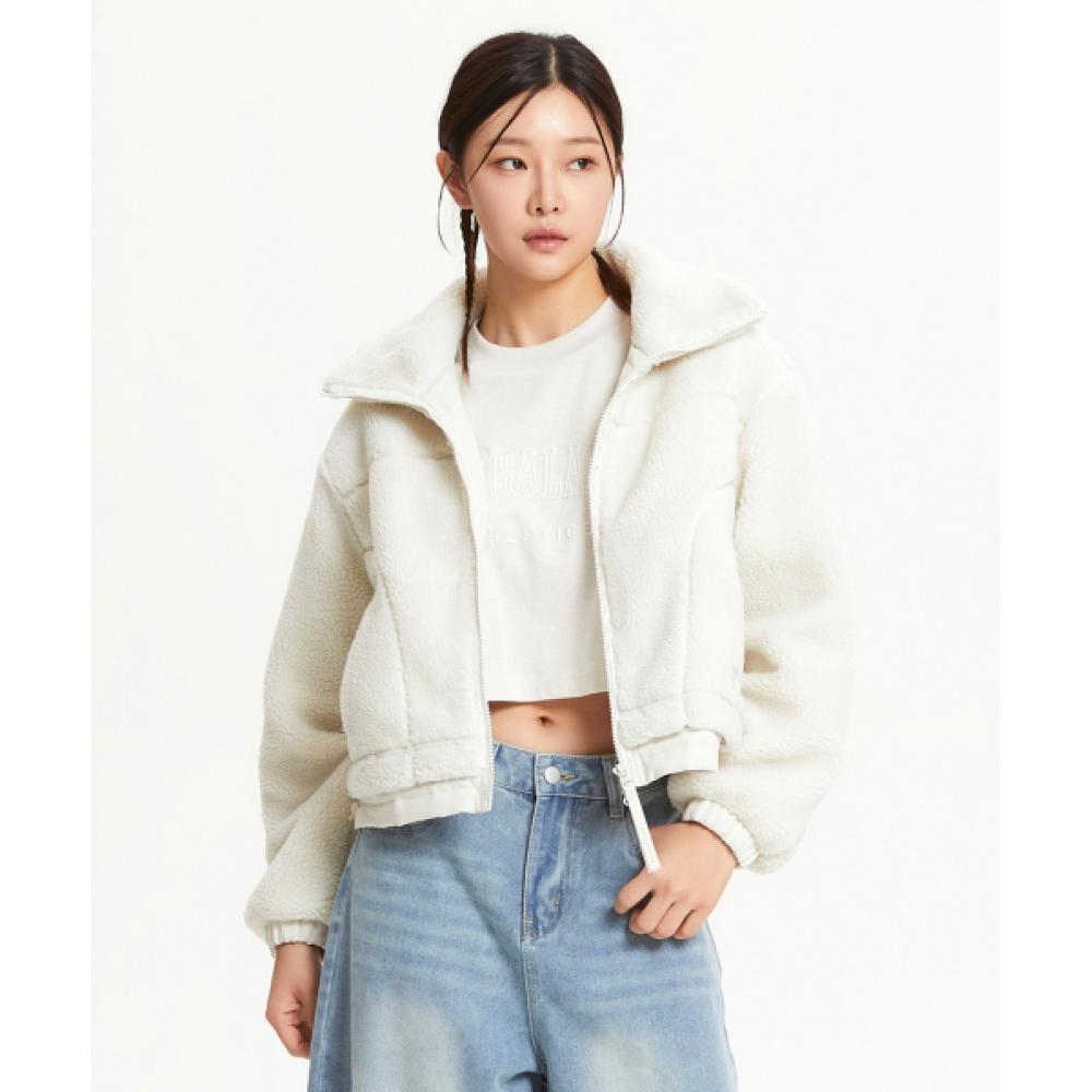 

New Balance Nbmde4w952 Women Semi Crop Fleece Jacket Cream 64CREAM/S085