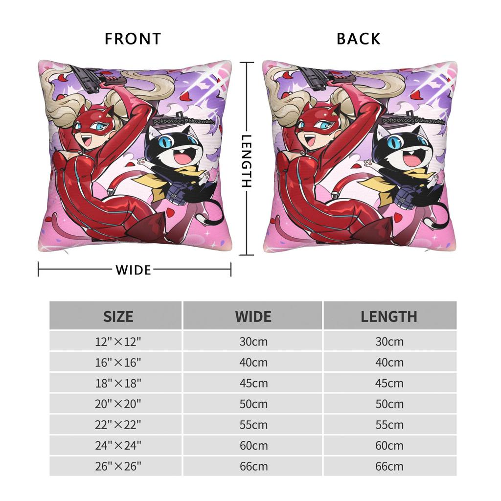 Atlus P-Personas 2 Fanart Pillow Cover Comfy Cushion Cover Fashion Pillow Case For Living Room Bed Chair