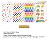 100Pcs Colorful Candy Bags Assorted Dot Stripe Star Pattern Cellophane Treat Bags