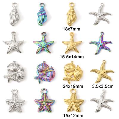 2PCs Stainless Steel Pendants Multicolor Conch/ Sea Snail Shell Charms DIY Necklace Bracelet Women Summer Party Jewelry Findings