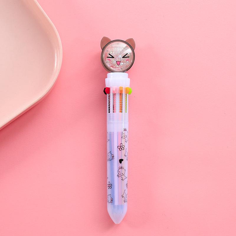 Creative Ten-Color Cartoon Ballpoint Pen - Cute Multicolor Marker for Students